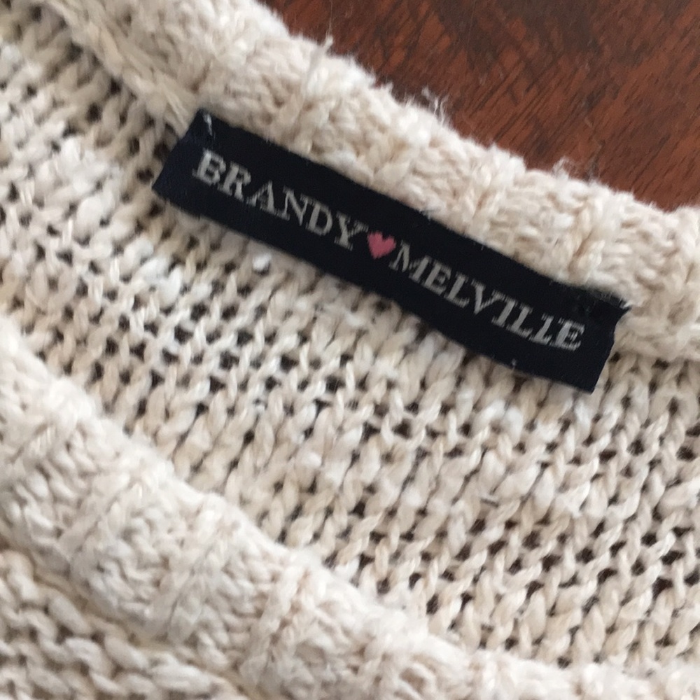 Brandy Melville fuzzy knitted cotton sweater - Picture 6 of 8